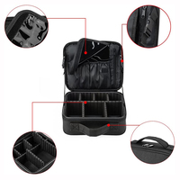 Organisateur de maquillage pour les fêtes avec compartiments, sac de rangement portable pour pinceaux et accessoires de nail art