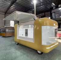 Remorque alimentaire mobile personnalisée en fibre de verre/aluminium, design résistant à la rouille, pour café, glaces, burgers, hot-dogs et desserts en centre-ville