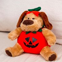Peluche chien citrouille d'Halloween personnalisée, jouet en peluche doux, poupée chiot Jack O'Lantern, décoration réconfortante pour enfants en polyester