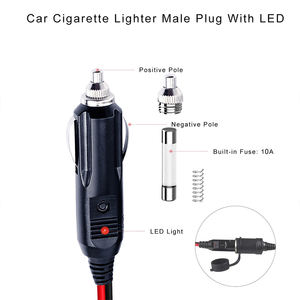 12-Volt-Auto-Zigarettenanzünder-Netzstecker mit Stromkabel und Krokodilklemmen für 12V-Batterie - Product Image 4