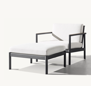 <span class=keywords><strong>MARINO</strong></span> Patio Reposapiés Otomano Cuadrado con Cojín Patio Trasero Exterior Aluminio Otomano para Sillón - Product Image 4