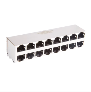 Dual boong 16 cổng nữ jack 2x8 Cat3/5 cắm jack với LED-Miễn phí kim loại che chắn RJ45 Ethernet kết nối - Product Image 3