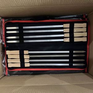 Juego de 8 Brochetas Metálicas para Barbacoa con Mangos de Madera y Bolsa de Almacenamiento, Venta al Por Mayor - Product Image 4