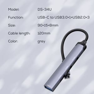 LDNIO DS-34 U Loại-C Docking Station 4 trong 1 để <span class=keywords><strong>USB</strong></span>-C HUB Adapter Type-C để USB3.0 * 1 + USB2.0 * 3 <span class=keywords><strong>Mac</strong></span> cuốn sách <span class=keywords><strong>PC</strong></span> <span class=keywords><strong>USB</strong></span> Hub - Product Image 6