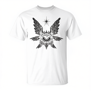 Camiseta gótica Angel Seraphim con diseño de ojo alado, ajuste unisex - Product Image 2