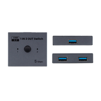 Commutateur USB 3.0 bidirectionnel TV-link 5 Gbit/s 1 entrée 2 sorties / 2 entrées 1 sortie pour 2 ordinateurs partageant imprimante, clavier, scanner, souris
