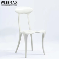 WISEMAX FURNITURE Mobilier design français pour la maison Cadre en bois frêne noir Dossier haut Ensemble table à manger 6 chaises pour restaurant