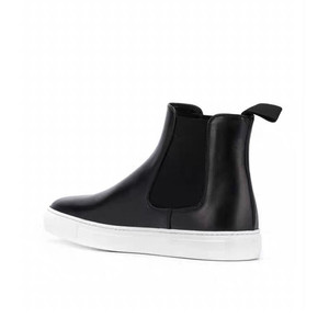 Bottines <span class=keywords><strong>Chelsea</strong></span> en cuir véritable <span class=keywords><strong>bleu</strong></span> marine pour femmes, design plat pour l'hiver - Modèle - Product Image 5