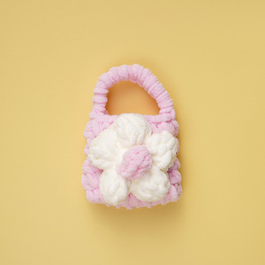 Sac à casque tricoté fait main en gros, nouveau modèle, mini sac de rangement pour monnaie, sac mignon en crochet à fleurs - Product Image 5