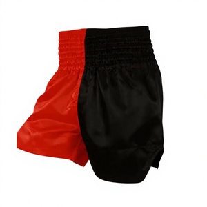 Shorts MMA unisexes orange, imprimé floral géométrique bleu, sublimation, polyester/coton, séchage rapide, arts martiaux mixtes - Product Image 1