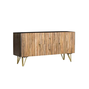 Buffet en bois rustique fait main avec des sculptures détaillées, idéal pour l'organisation de la salle à manger et la décoration intérieure classique - Product Image 3