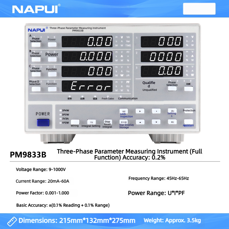 PM9833B [Tipo de Amplio Rango AC Trifásico]
