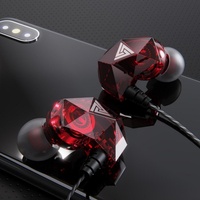 Casque filaire QKZ AK2 avec microphone, écouteurs intra-auriculaires stéréo, moniteur, pour le sport, la musique, les appels téléphoniques, la course à pied, écouteurs HiFi