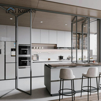 Portes et fenêtres en aluminium, cloisons intérieures, porte coulissante pliante, porte pliante en aluminium double couche insonorisée de haute qualité