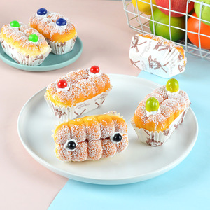 Aimant de réfrigérateur en PU souple, simulation de pain, modèle de gâteau aux fruits, grand gâteau moelleux en poudre, jouet alimentaire décoratif - Product Image 1