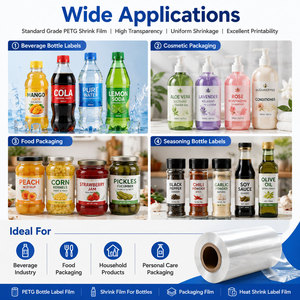 Packing Material <b>Plastic</b> Film Roll Transparent Thermal Shrinkable Label Sleeve Wrapping Films Standard Grade PETG <b>Shrink</b> Film - Product Image 4