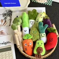 Pendentif en peluche végétale, poupée poivrée, aubergine, brocoli, porte-clés animal en peluche, design personnalisé et créatif