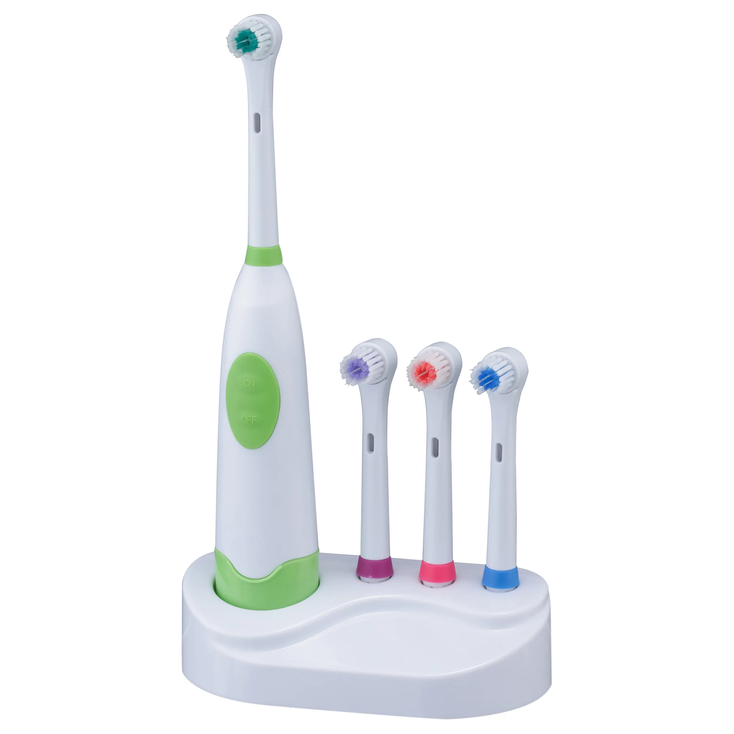 Kişisel bakım pil renk özelleştirilmiş ucuz elektrikli diş fırçası dönen elektrikli diş fırçası