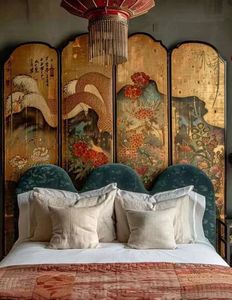 Divisori per Stanze Sationscreens in Legno Massello, Paravento Tradizionale Pieghevole per Soggiorno e Camera da Letto, Modello Antico 35412 - Product Image 1