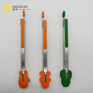 Accessoires de cuisine à succès, pince alimentaire en silicone de Noël avec manche en acier inoxydable, pinces à spaghetti et à pain, adaptées pour le barbecue - Product Image 5