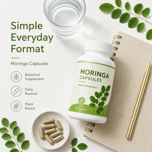 Complément alimentaire halal à base de plantes, extrait de feuilles de Moringa Oleifera, antioxydant, soutien immunitaire, certifié GMP, marque privée - Product Image 2