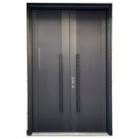 Système de porte battante en aluminium à verre trempé insonorisé, à haute sécurité et à économie d'énergie, pour projets résidentiels