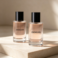 Flacon pulvérisateur de parfum en verre transparent haut de gamme, base épaisse, logo personnalisé, atomiseur vide avec boîte cadeau pour emballage de parfum