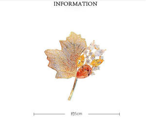 Gitmek parti zarif Rhinestone Maple Leaf büyük broş Pins kadınlar için yaprak broş giyim aksesuarları yaka <span class=keywords><strong>Pin</strong></span> ceket Corsages - Product Image 6