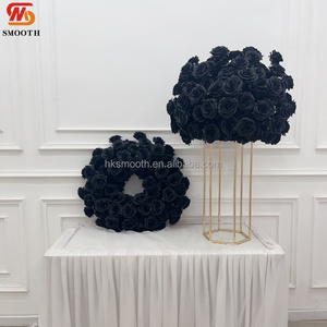 Couronne de fleurs noires de luxe lisses, ensembles de boules de fleurs pour mariage, prix d'usine pour la décoration de centre de table - Product Image 1