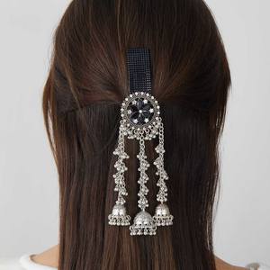 Broche artisanale populaire transfrontalière, style indien rétro à la mode, ethnique, avec pompon exagéré, fleur en cristal coloré, <span class=keywords><strong>pince</strong></span> à cheveux - Product Image 2