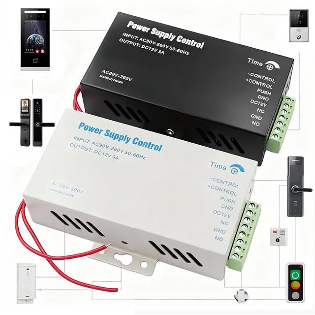 Hiwink Access Control Power Supply for Door Lock Systems Direct Lock Control Anti-Interference Reliable 12V 5A Output