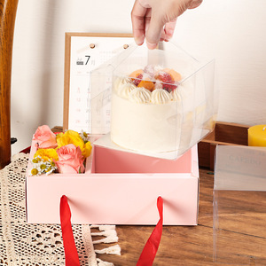 低价定制印花设计粉色便携式结婚蛋糕盒 - Product Image 5