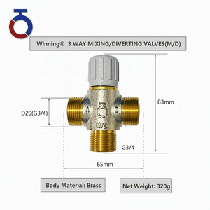 <span class=keywords><strong>Valvola</strong></span> di deviazione a 3 vie autoattivata in ottone DN20 35 ℃   fino a 65 ℃   Temperatura Regolabile per Pompa di Calore Solare per Riscaldamento Acqua - Product Image 3