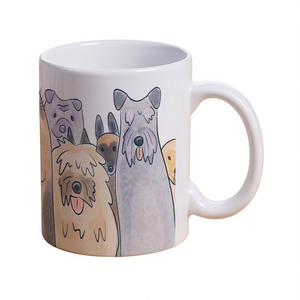 Custom Ceramic Coffee Mug With Cartoon Dog Design Reusable Modern Drinkware For Home Office <b>Gift</b> US Made - Product Image 1