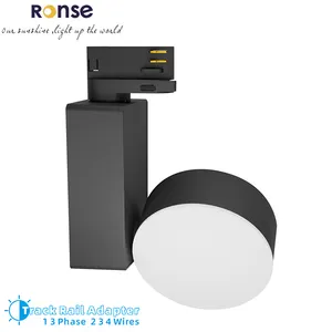 RONSE מפעל איכות מסלול בסגנון תעשייתי אור 9w LED CE מוסמך 10 מ""מ פרופיל טייר מסלול אור 12w DALI ניתן לעמעום