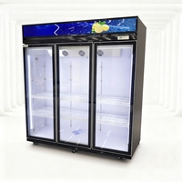 Refrigerador Comercial para Bebidas de Tienda de Conveniencia, Vitrina Refrigerada con Enfriamiento por Aire, Refrigerador Vertical Mecánico de 2 Puertas