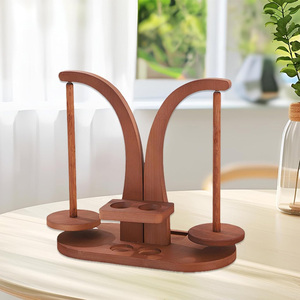 Rouleau à fil à double axe magnétique |   <span class=keywords><strong>Enrouleur</strong></span> <span class=keywords><strong>de</strong></span> fil en bois pour hommes et femmes, pour le crochet, le travail manuel, le tressage, l'artisanat, la maison, l'intérieur - Product Image 4