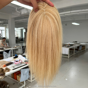 Toppers de Cabello Virgen Europeo con Base de Malla Fina, Aspecto Natural, con Raíz Ombré y Reflejos Rubios para Mujer - Product Image 4
