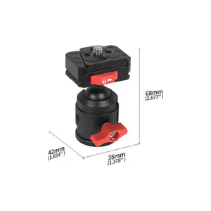 Aluminium Snelkoppelingsplaat V Mount 1/4 Kogelkop 360 Graden Rotatie Statief Voor Dslr Camera Video Camcorder Statief Monopod