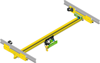 Pont roulant monorail à poutre simple suspendue de type LX avec palan électrique pour atelier à faible hauteur de plafond