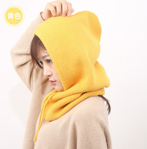 Mode à la mode tricoté hiver chapeau <span class=keywords><strong>femme</strong></span> automne automne hiver tricoté écharpe chapeau femmes épaissi garder au chaud Ski masque <span class=keywords><strong>cagoule</strong></span> chapeau - Product Image 5