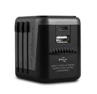 Adaptador de Viaje Universal de Carga Rápida de 35W al por Mayor con Puertos USB-C PD y USB-A, Enchufes Intercambiables para Reino Unido/UE/EE. UU./Australia, Certificación CE/FCC