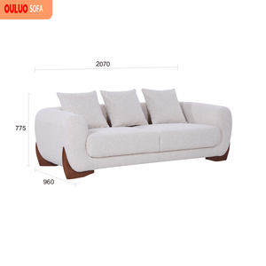 न्यूनतम शैली आधुनिक सरल लक्जरी सोफे कुशन बैक लिविंग रूम के लिए सफेद सोफा - Product Image 5