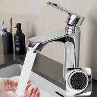 Robinet de salle de bain moderne en acier inoxydable, accessoires sanitaires, robinet de lavabo à poignée unique, robinet mélangeur de Dubaï