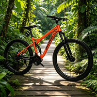 Vélo de montagne MTBGO Factory Cube Style, cadre en acier, freins à disque doubles, pneus noirs 29 pouces, Enduro, adulte, XT.