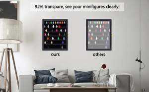 Grande vitrine murale noire avec cadre miroir pour figurines <span class=keywords><strong>Lego</strong></span> et <span class=keywords><strong>mini</strong></span> figurines d'<span class=keywords><strong>action</strong></span> - Product Image 6