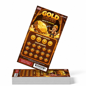 Boletos de Lotería Rasca y Gana con Temática Dorada Personalizados al por Mayor, Servicio de Diseño Gratuito, Impresión Digital - Product Image 1