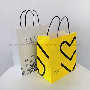 Bolsas Ecológicas de Color Amarillo Claro con Asas, Estilo Lujoso, para Clínicas, Farmacias, Bancos, Centros Comerciales, Regalos, Comida para Llevar, Café, Té - Product Image 5