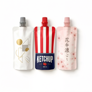 Customized <b>Printing</b> Food-grade 200ML 500ML Sauce Beverage Spouted Pouch Coffee Juice <b>Packaging</b> Bags Stand-Up Pouches with Nozzle - Product Image 3