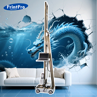Mesin Cetak Dinding UV All in One PrintPro Wheel Rail, Printer Dinding Vertikal 3D, Printer Lukisan Dinding Latar Belakang 3D
